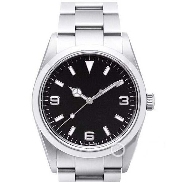 

luxury watch fashion watch stainless steel black dial 114270 rehaut - watch chest 36mm, Slivery;brown