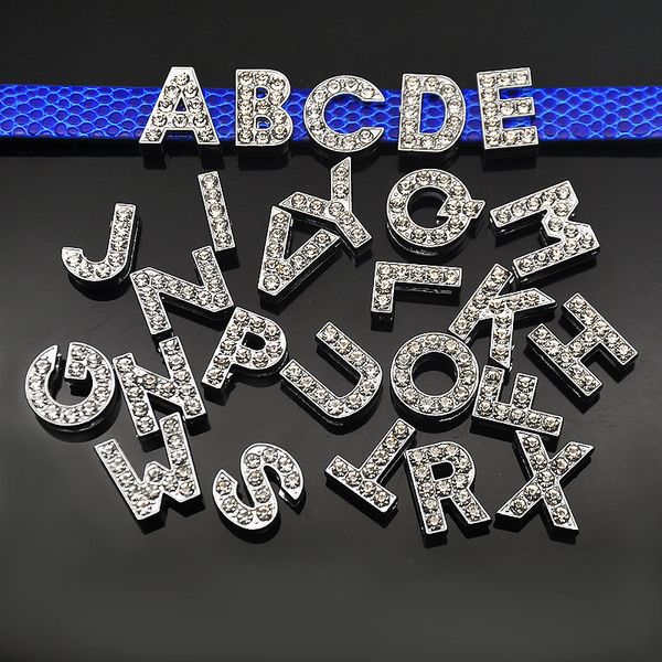 

8 мм полный горный хрусталь алфавит A-Z жир слайд письма DIY аксессуары подходят 8 мм
