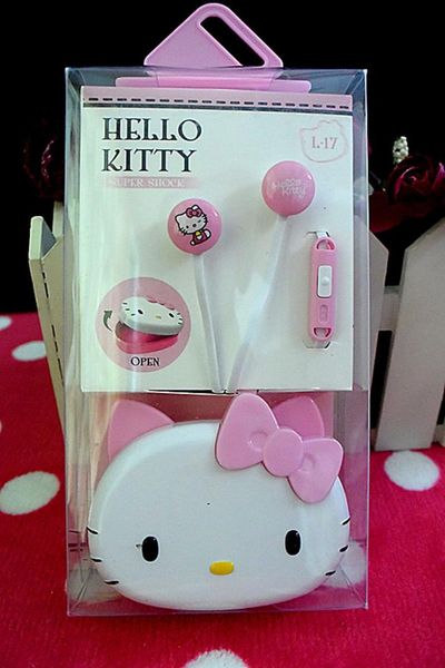 

new hello kitty earphone ear headphone microphone mp4 mp3 mobile phone lapiphone yey-k525