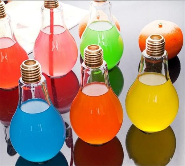 

50pc creative eye catching light bulb hape tea fruit juice drink bottle cup plant flower gla va e home office de k decoration