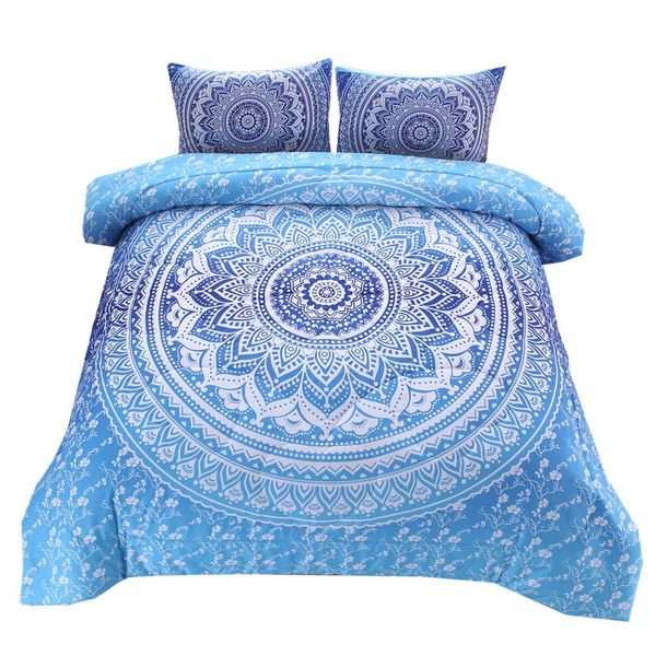 

bohemian mandala comforter set queen microfiber exotic 3-piece boho quilt bedding sets