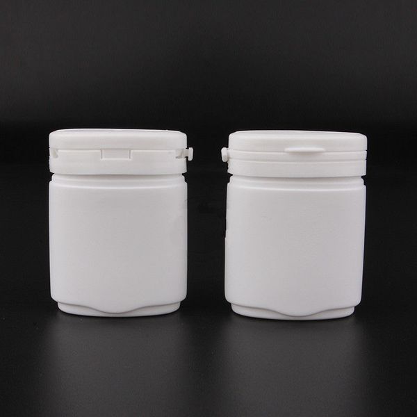 

80ml white plastic chewing gum bubble gum bottles with tear-off cap 80ml oval shape pp jar for capsules/pill packagings f1277