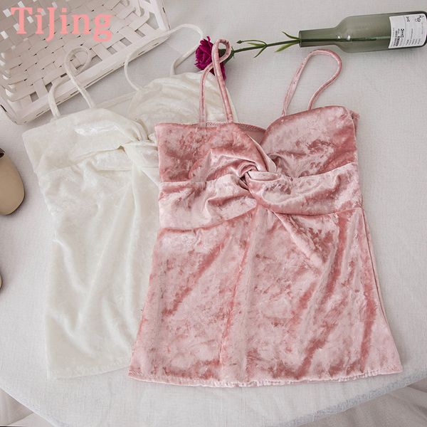 

tj slim thin velvet women tank 2018 summer fashion casual ladies vest camis female blusa home basic camisole p137, White