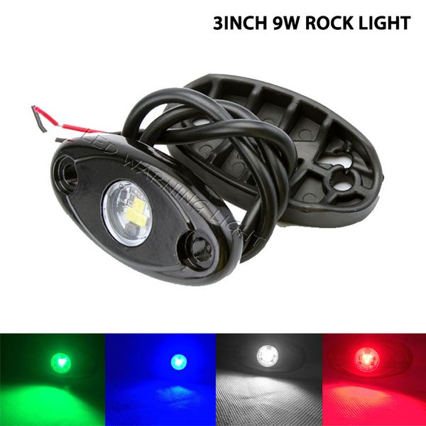 

10pcs 9w single color led rock light for jeep wrangler 4x4 vehicles offroad atv utv suv marine boat car decorative light flood lamp