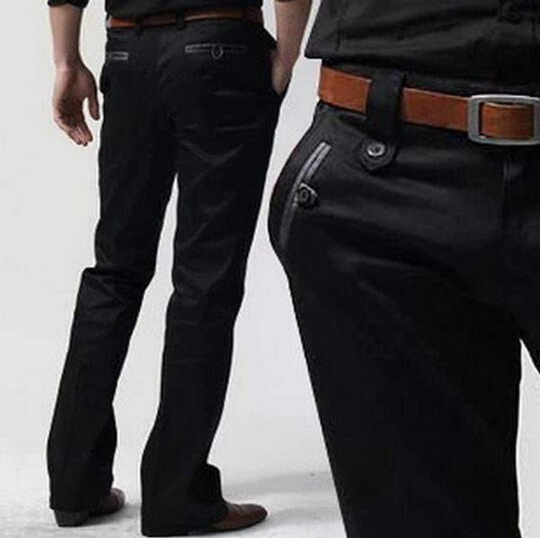 

2017 new men's clothing summer classic business casual micro flared trousers male custom made fashion plus size men pants s-xxl, Black