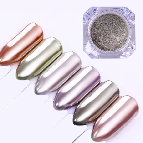 

mirror glitter pigment powder silver gold shimmer glass dust powder manicure nail art chrome pigment uv gel polish decorations