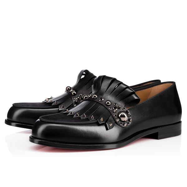 

black genuine leather casanono men's red bottom loafers flats brand designer women's luxurious casual party dress wedding oxford w