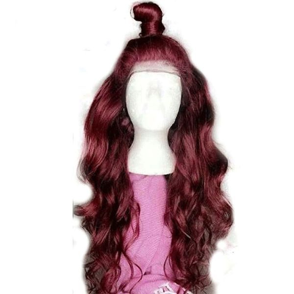 

бразильский реми волос полный кружева человеческих волос парики предварительно сорвал волна тела 99j омбре бордовый парики парики кружева с, Black;brown