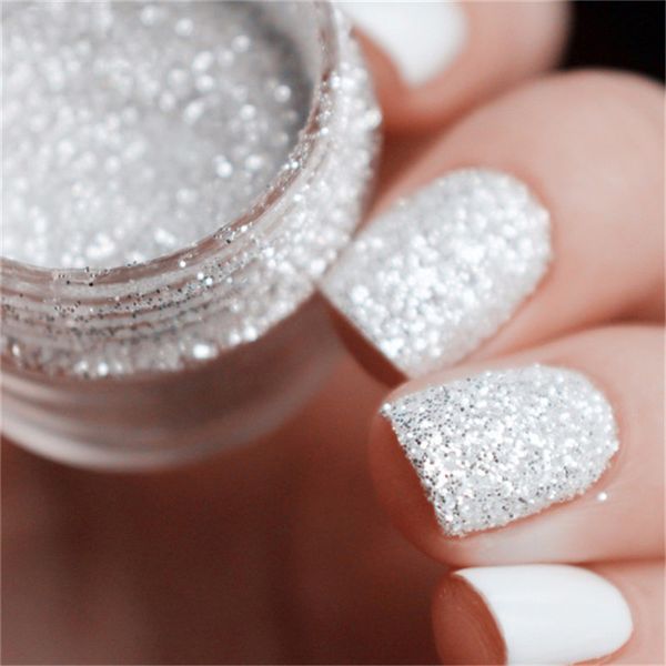 

10ml nail glitter tips white silver powder 1mm & 2mm & 3mm mixed 1 box diy nail art manicure decorations, Silver;gold