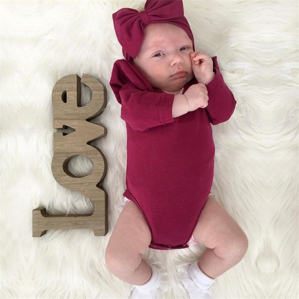 

burgundy baby bodysuit newborn puff long sleeve jumpsuit baby girls ruffle onesie infant clothing girl bodysuit clothes, Blue