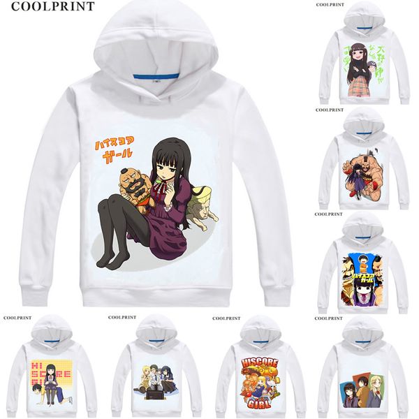 

coolprint hi score girl hoodies hooded hoodie japanese anime haisukoaga-ru high score girl koharu hidaka haruo yaguchi cosplay sweatshirts, Black