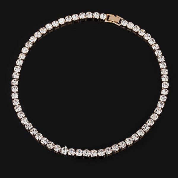 

new women jewelry dazzling cz choker necklaces luxury tennis chain necklace gift, Silver