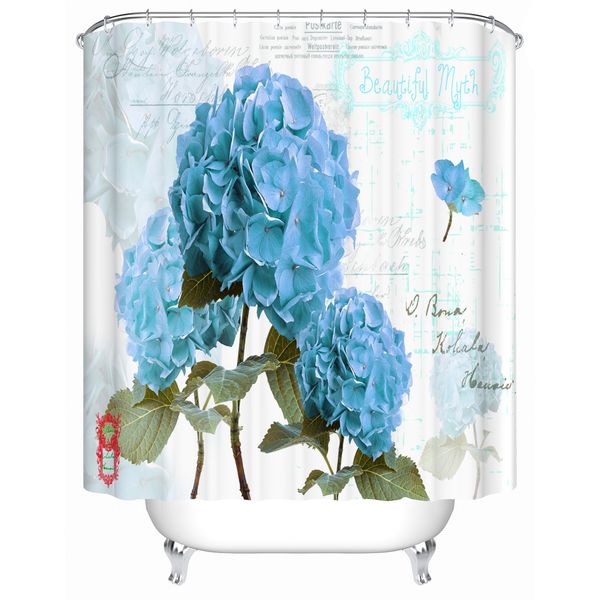 2019 Vintage French Flower Shower Curtain For The Bathroom 3d