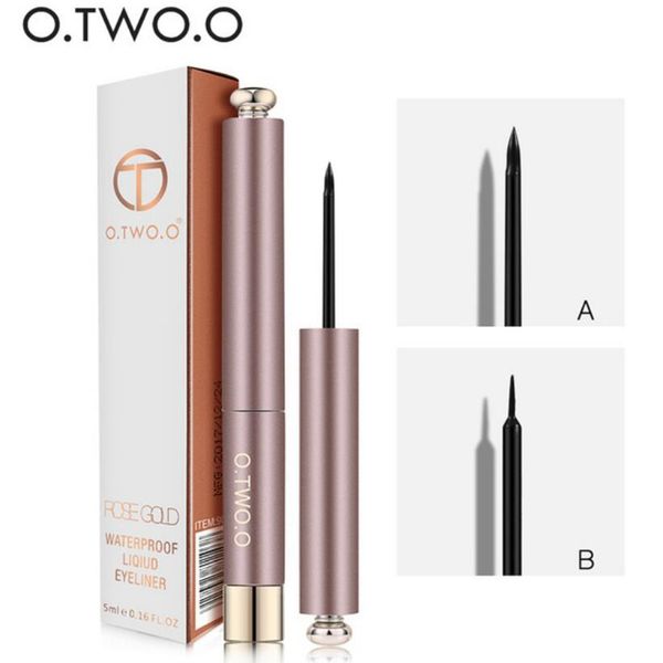 O.TWO. O Profesyonel Sıvı Eyeliner Kalem Siyah Güzellik Kedi Tarzı 24 Saat Uzun ömürlü Su Geçirmez Makyaj Kozmetik Aracı