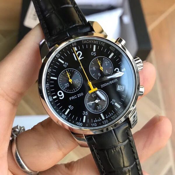 

chronograph selling date quartz 42 mm case fashion new brand men watch stainless steel wristwatch men's watches, Slivery;brown