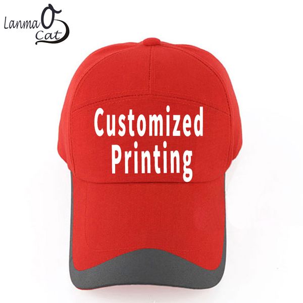 

lanmaocat caps for men women men's baseball caps custom printed logo text baseball cap with straight visor diy hat ing, Blue;gray