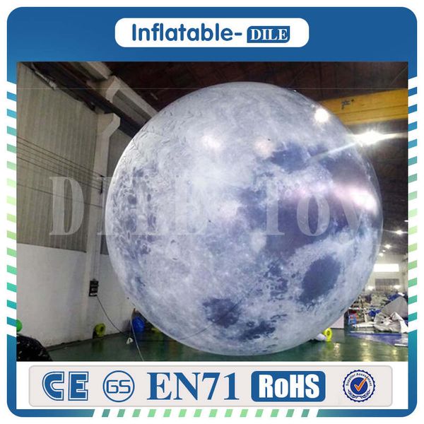 

mid-autumn festival giant inflatable moon ball with led light high resolution printed global balloon for events