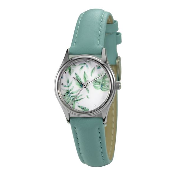 

ladies tropical leaf watch worldwide, Slivery;brown