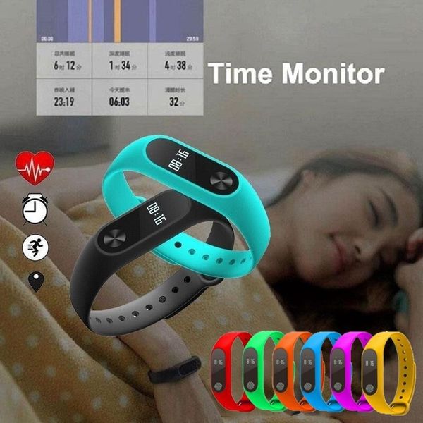 

new brand creative band smart fitness bracelet smart watch wristband oled touchpad sleep monitor heartrate m2 bluetooth 4.0 heart rate monit