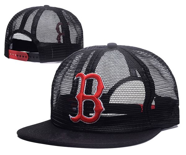 

One Piece Red Sox Mesh Trucker Бейсбольные шапки Мужская команда Вышитые буквы логотипа бейсбольные шапки Бренды Пластиковые спортивные спортивные регулируемые шляпы