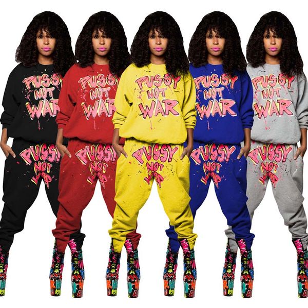 

Autumn Winter Women Letter Print Jogger Sport sweat Suit Tracksuits Sweatshirts Casual Sportwear Long Sleeve Tops Shirt Pants Set