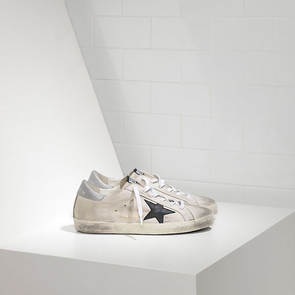 

Italy Brand Shoes Genuine Sneakers Super Star In Nabuk E Stella In Pelle Cream Nabuk Black