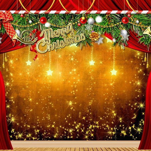 

5x7ft винил Xmas Рождество Звезда этап фотостудия фон фон