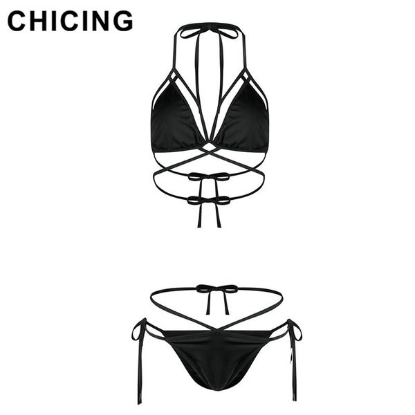

chicing hollow out women new arrival beach wear push up brazilian set bathing suits sw061, White