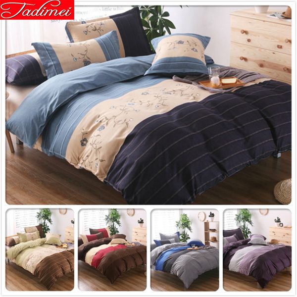 

blue stripe duvet cover pillow case bedding set single full double  king size quilt comforter bedspreads 150x200 230x260 cm