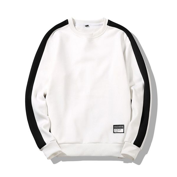 

2018 casual brand hoodies round neck solid pullover sweatshirts male o-neck slim fit knitting men pullover coat size m-4xl, Black