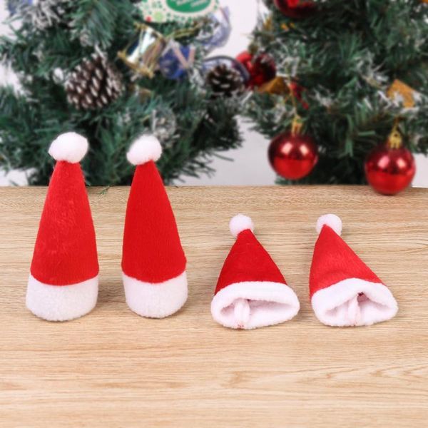 

4pcs santa hat bottle cover at christmas hats bottle cap sets christmas party table party decoration