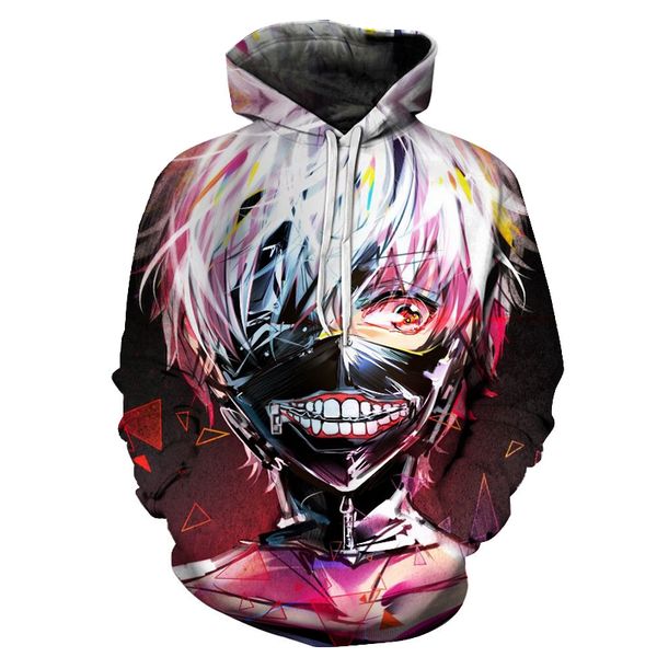 

tokyo ghoul printed hoodies men 3d hoodies brand sweatshirts boy jackets quality pullover fashion tracksuits streetwear out coat, Black