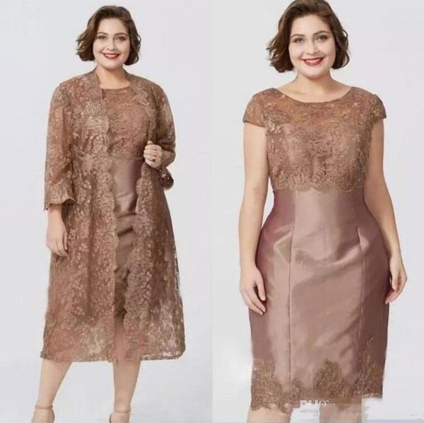 compre elegante, marrón, talla grande, madre de novia, vestidos con