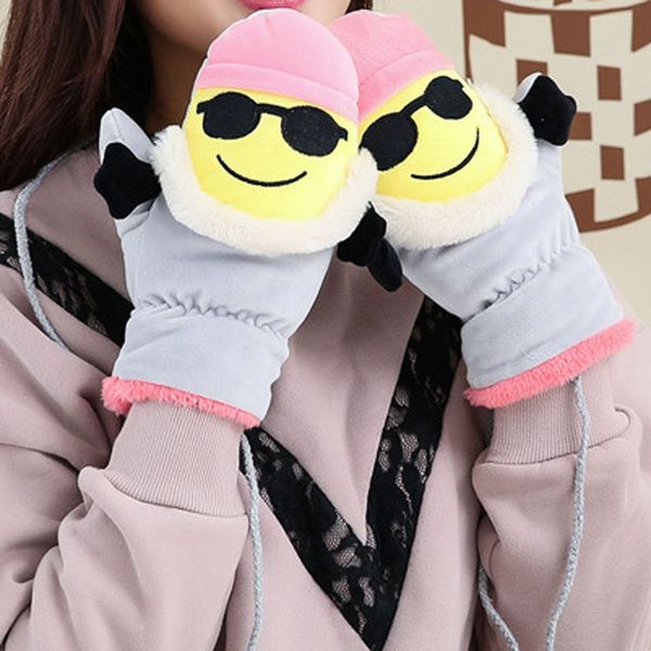 

the new face ladies' extra plush gloves fy18100707, Blue;gray
