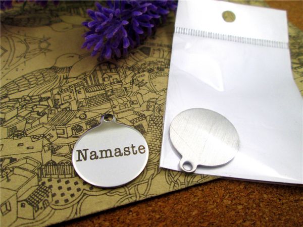 

40pcs--" namaste "stainless steel charms more style for choosing diy charms pendants for necklace, Bronze;silver