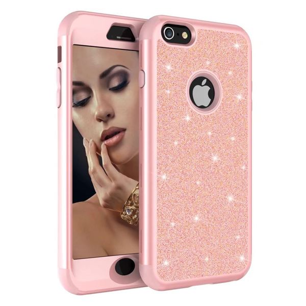 

2018 new arrival for samsung suitcase 3in1 defender case flash powder back glitter sparkly bling for samsung phone case