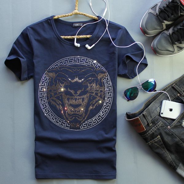 

мужчины роскошный алмазный дизайн футболки мода футболки мужчины смешные футбол