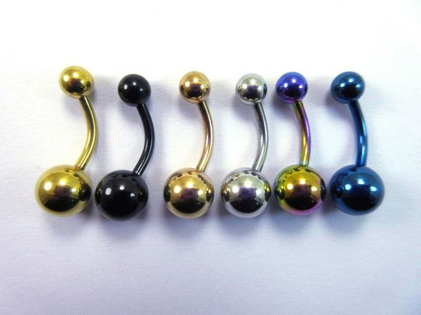 

novelty belly ring colorful pearl navel button barbell bar stainless steel navel rings body piercing jewelry 50pcs/lot, Silver