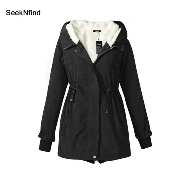 

winter jacket cotton coat womens casual solid with cap covered button zippers pocket full regular jacket cotton coat parkas, Blue;black