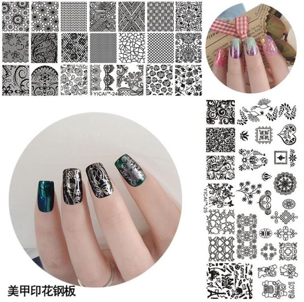 

2018 new arrival stamping nail image plates diy template plates nail art polish stamping 3d stencils tools 6.5*12.5cm, White