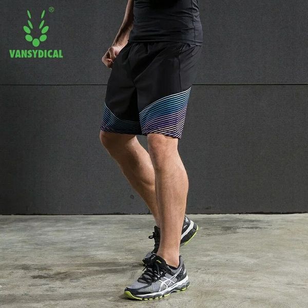

vansydical running shorts men's quick dry sport shorts fitness breathable basketball football male training gym, Black;blue