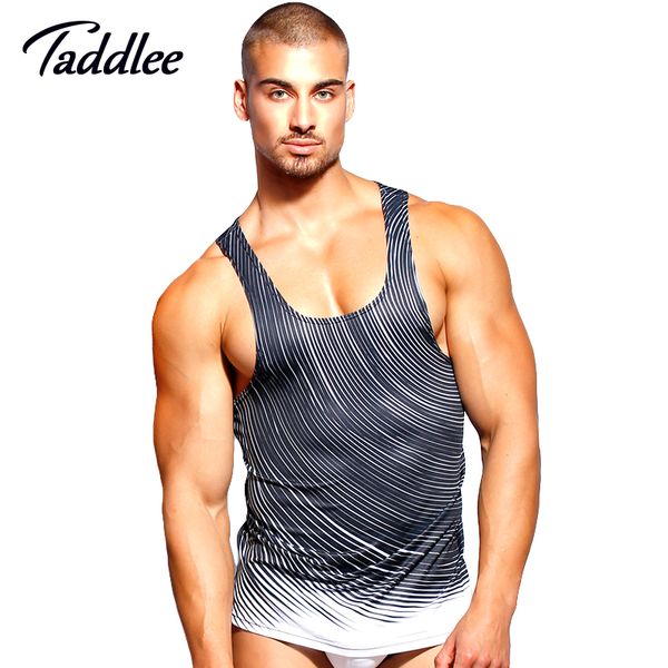 

taddlee brand 2017 new men's tank shirts tees vest sleeveless outdoor gym run basketball undershirts stringer singlets, Black;blue