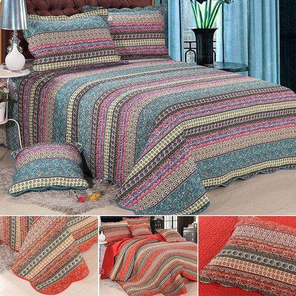 

wholesale-customizable patchwork bedspreads  size vintage floral bedspread 100% cotton 3pcs sale