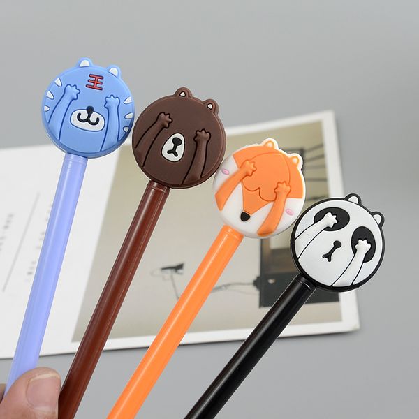

korean creative stationery cartoon cute masked shy animal black neutral pen pen signature