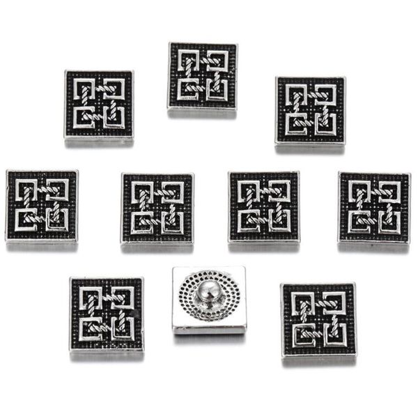 

10pcs new snap jewelry vintage metal 12mm snap buttons fit diy snap bracelets for women mem, Bronze;silver