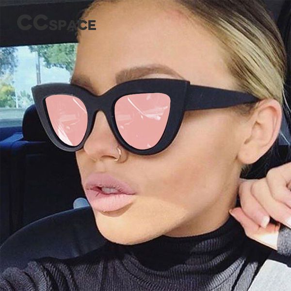 

ccspace 8 colors pink ladies cat eye sunglasses women small frame lasses designer fashion female uv protection 45266, White;black