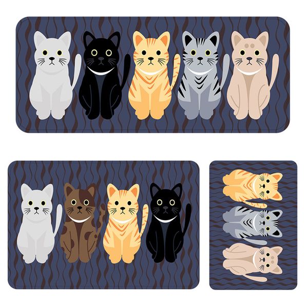 

cat printed outdoor funny mats for kitchen water absorption velvet carpet entrance indoor rubber floor anti-slip doormat rugs