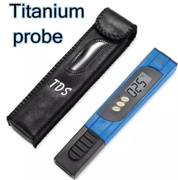 Neuankömmling, hochwertiges TDS PH-Messgerät 0-9999 PPM, Titan-Sonde, großer Bildschirm, Taschenstift, digitaler tragbarer Tester für Aquarium, Pool