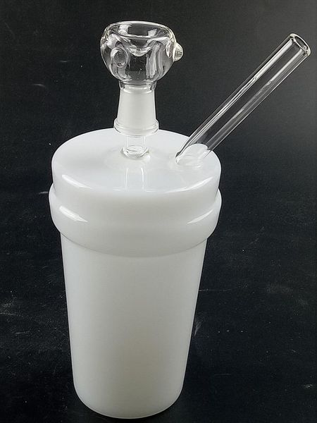 Özel fildişi fincan geri dönüşüm 21cm dab teçhizat bong su boruları 14.4mm erkek downstem nargiller beher bongs cam kase