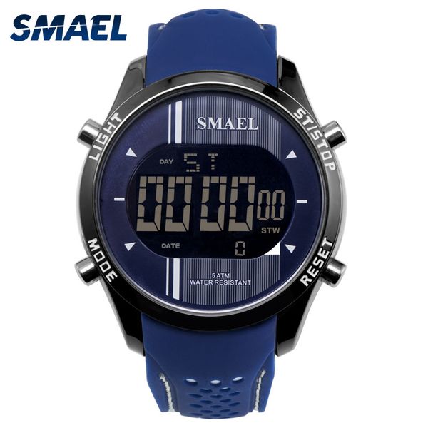 

smael led digital watches man ourdoor sports men's dive watch smart clocks leisure fashion auto date men electronic wristwatch, Slivery;brown